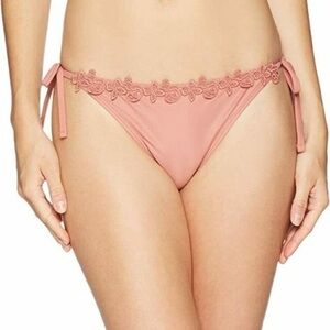 Mae Lara Lace Pink Swim Bikini Bottom Small New